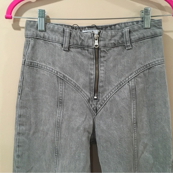 Zara jeans Anthracite Grey TRF Seamed Straight Zip Up Western Rodeo women 2/24 - Picture 8 of 8